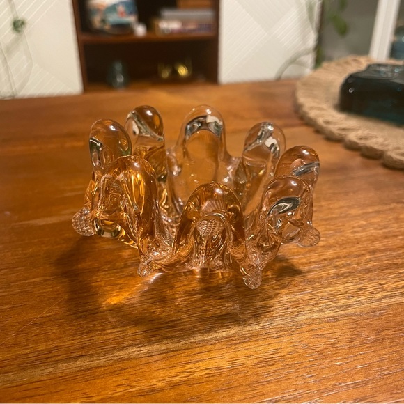 SOLD Vintage Nesting Dish Italian Art Murano Glass Pink Stackable Ashtray Flower - Picture 7 of 10